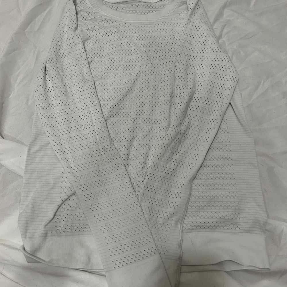 lululemon athletica White Long Sleeve Perforated Top